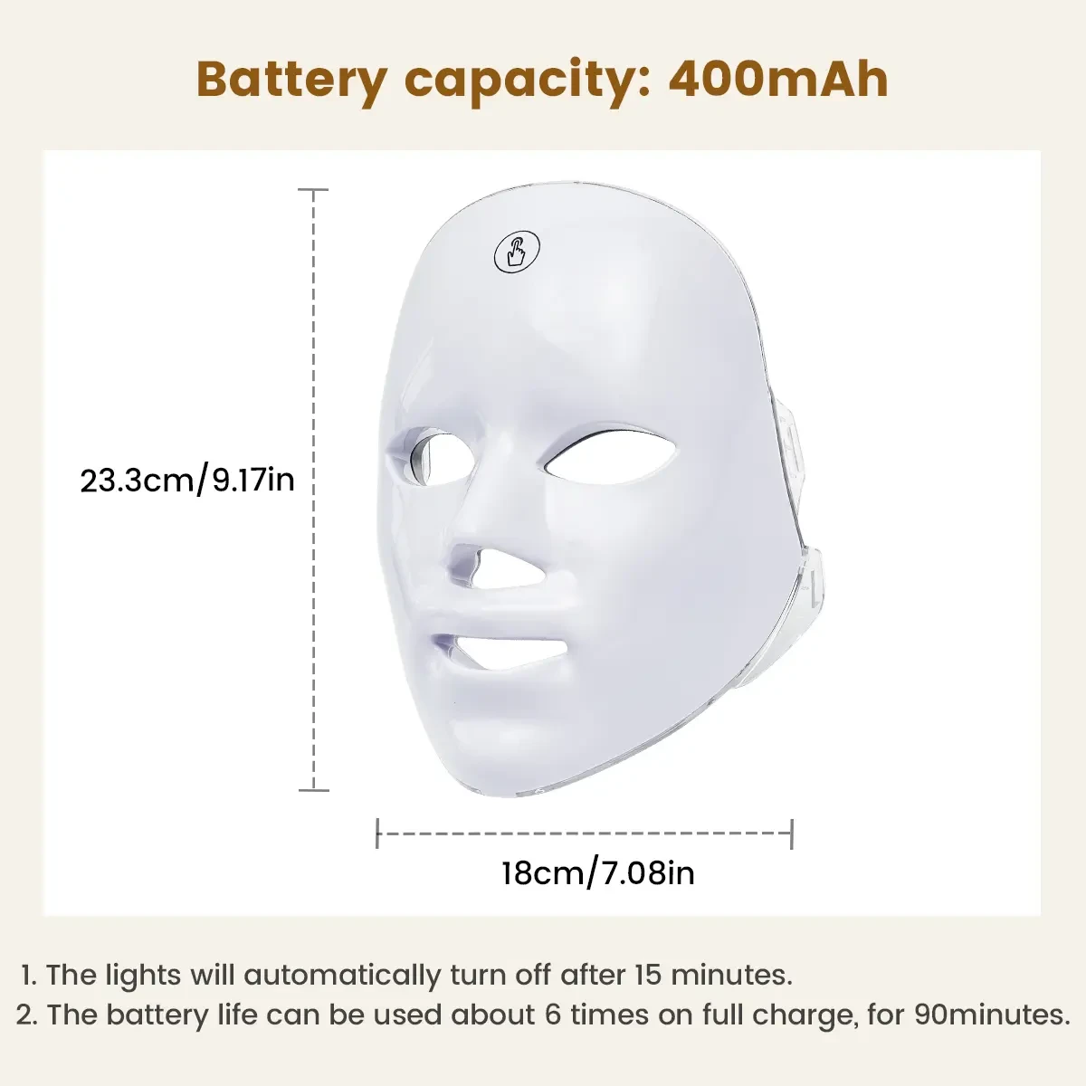 LED Photon Skin Rejuvenation Mask with Touch Screen and Seven Color Lights