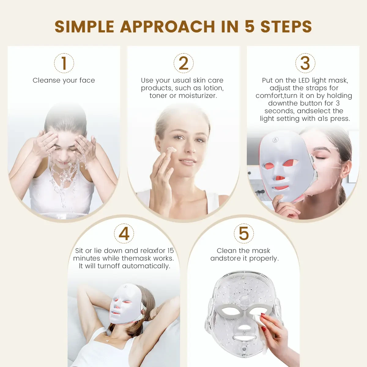 LED Photon Skin Rejuvenation Mask with Touch Screen and Seven Color Lights